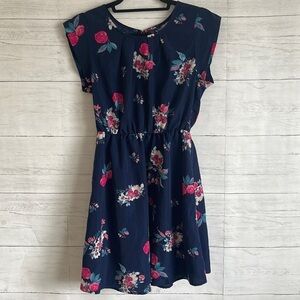 Floral Short Sleeve Floral Dress | SIZE S